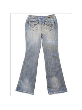 EARL JEAN WOMEN'S MID-RISE BOOTCUT EMBROIDERED JEANS SIZE 32"